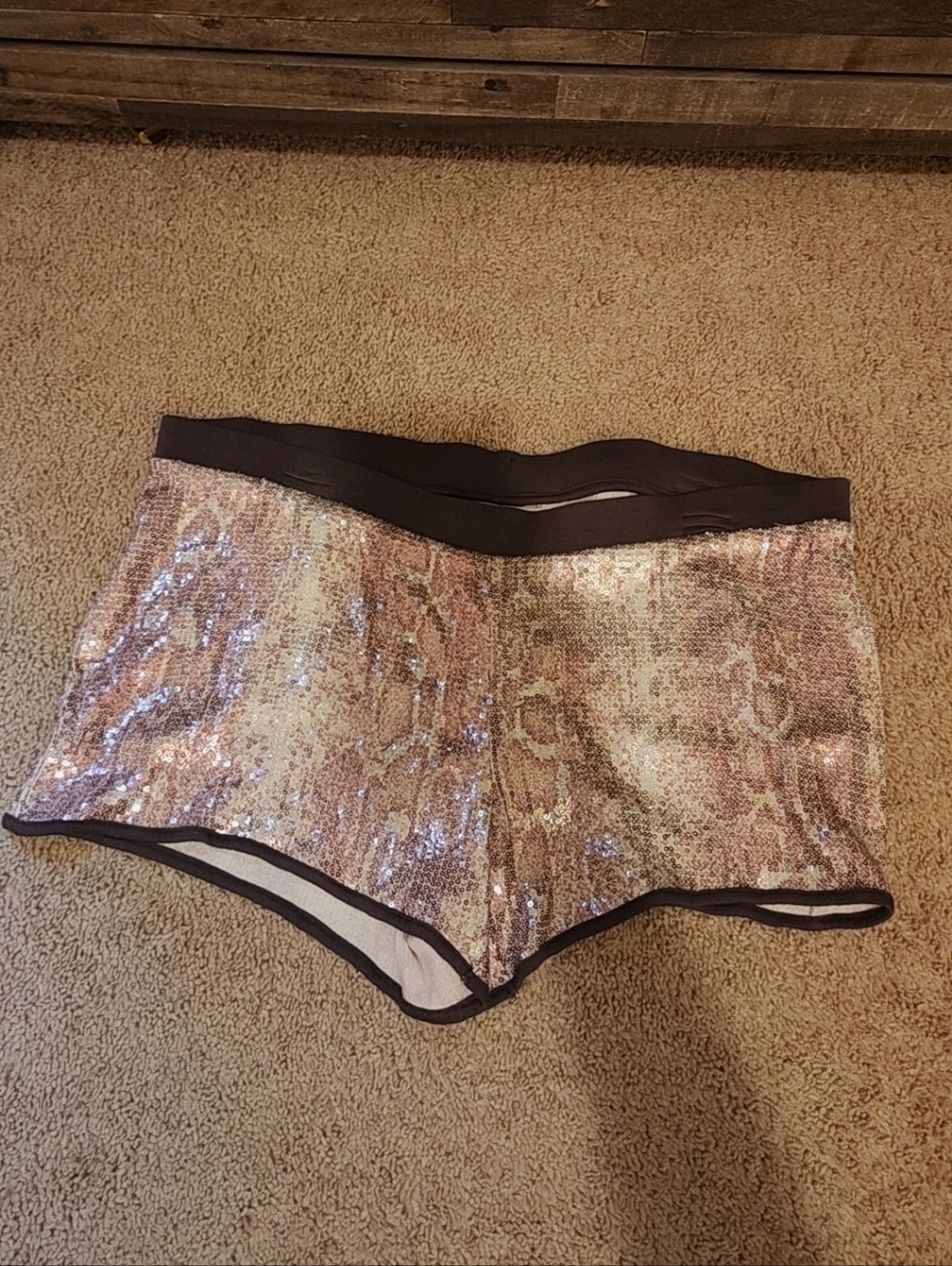 Sequin Boyshorts - Pink Snake Metallic
